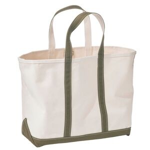 L.L. Bean Tote Bag - Cream and Green